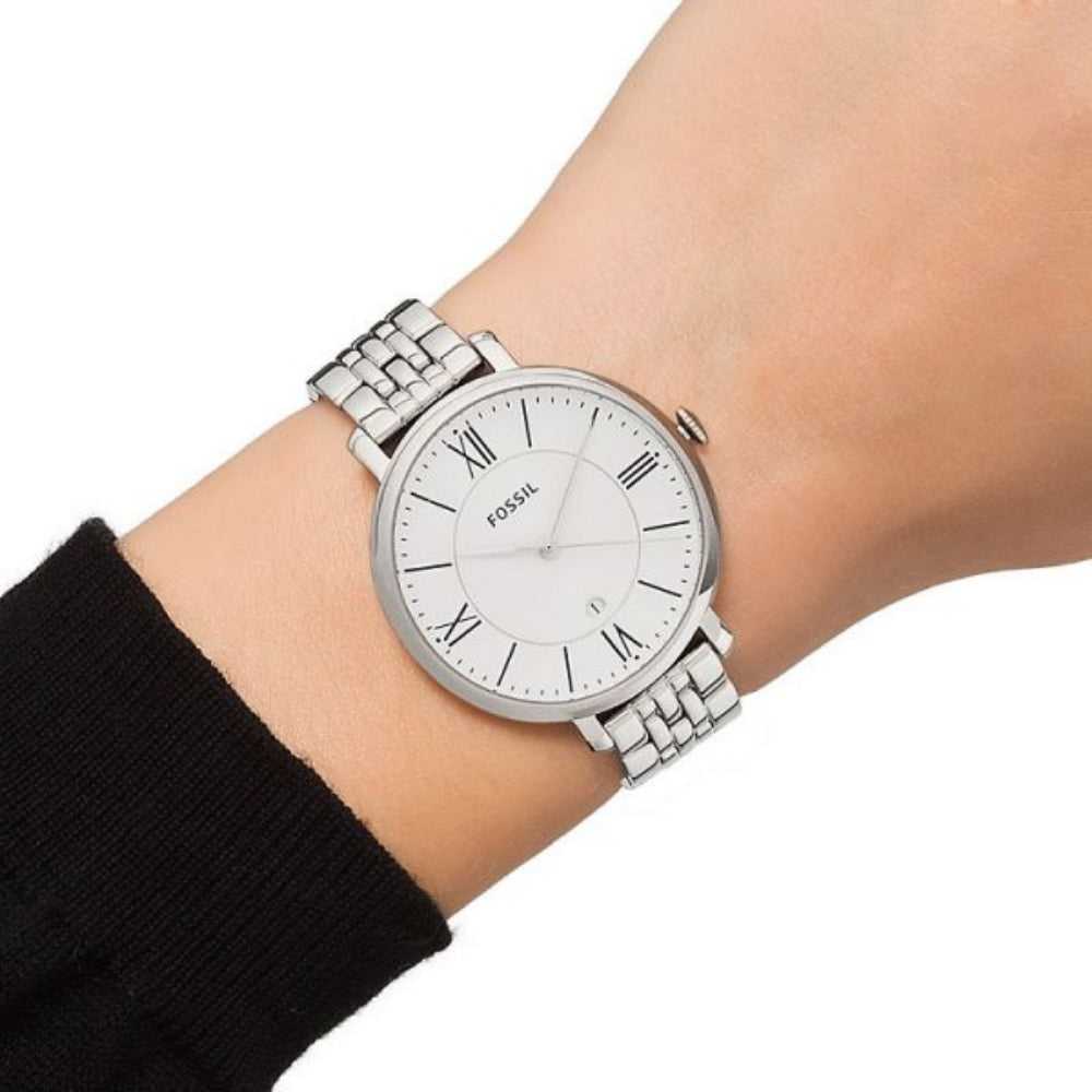 FOSSIL JACQUELINE ANALOG QUARTZ SILVER STAINLESS STEEL ES3433 WOMEN'S WATCH - H2 Hub Watches