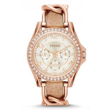 FOSSIL ES3466 BROWN LEATHER WOMEN'S WATCH