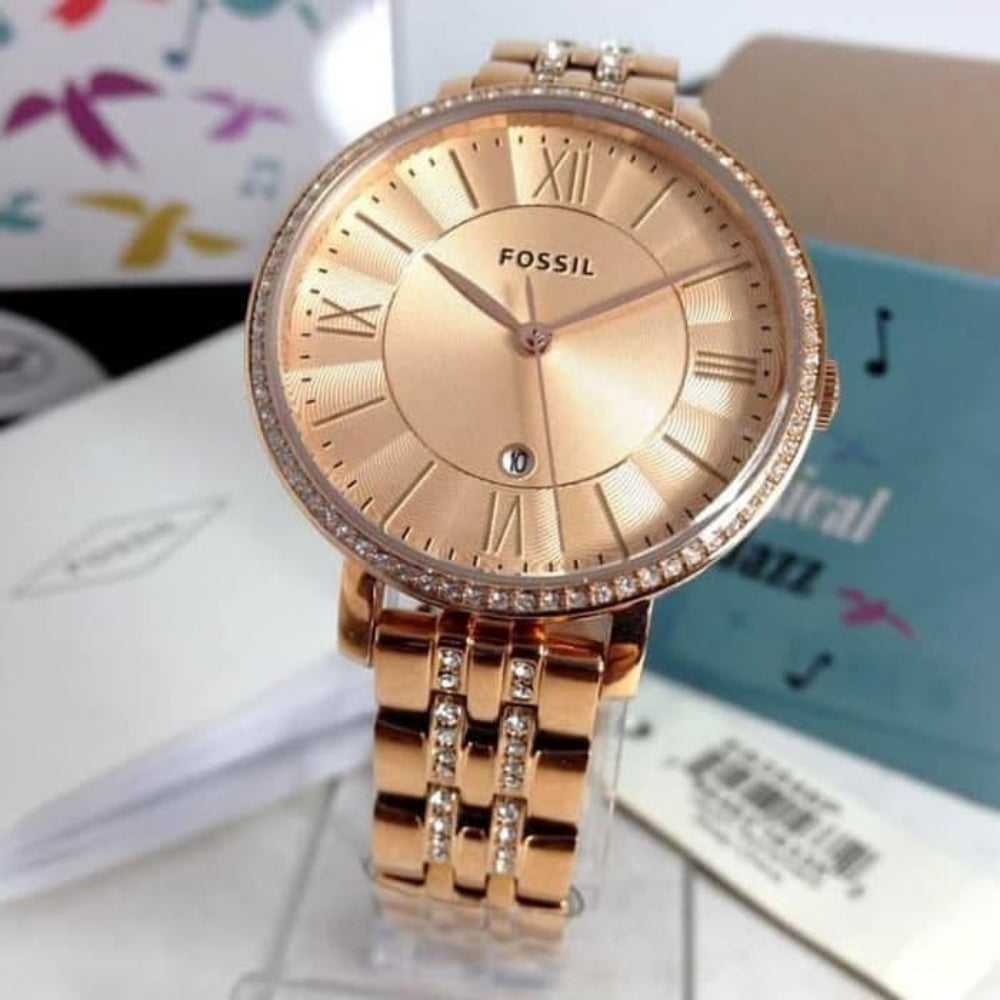 FOSSIL JACQUELINE ANALOG QUARTZ ROSE GOLD STAINLESS STEEL ES3546 WOMEN H2 Hub