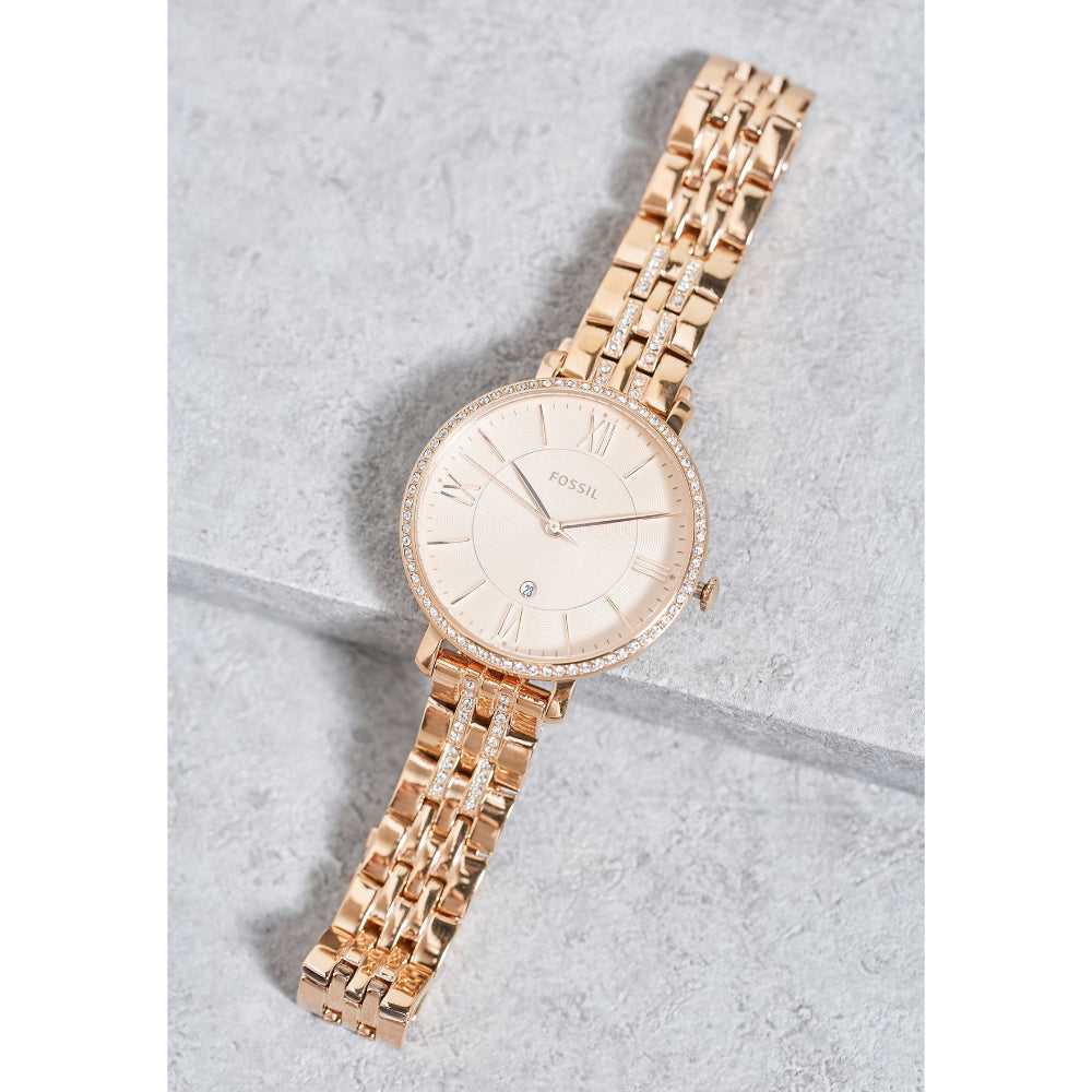 FOSSIL JACQUELINE ANALOG QUARTZ ROSE GOLD STAINLESS STEEL ES3546 WOMEN H2 Hub
