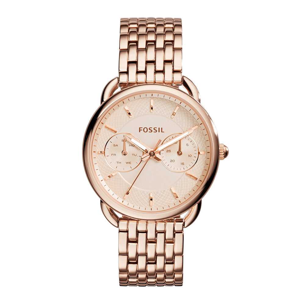 FOSSIL TAILOR MULTIFUNCTION ANALOG QUARTZ ROSE GOLD STAINLESS STEEL ES3713 WOMEN'S WATCH - H2 Hub Watches