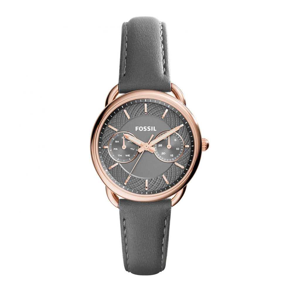 FOSSIL TAILOR ANALOG QUARTZ ROSE GOLD STAINLESS STEEL ES3913 GREY LEATHER STRAP WOMEN'S WATCH - H2 Hub Watches