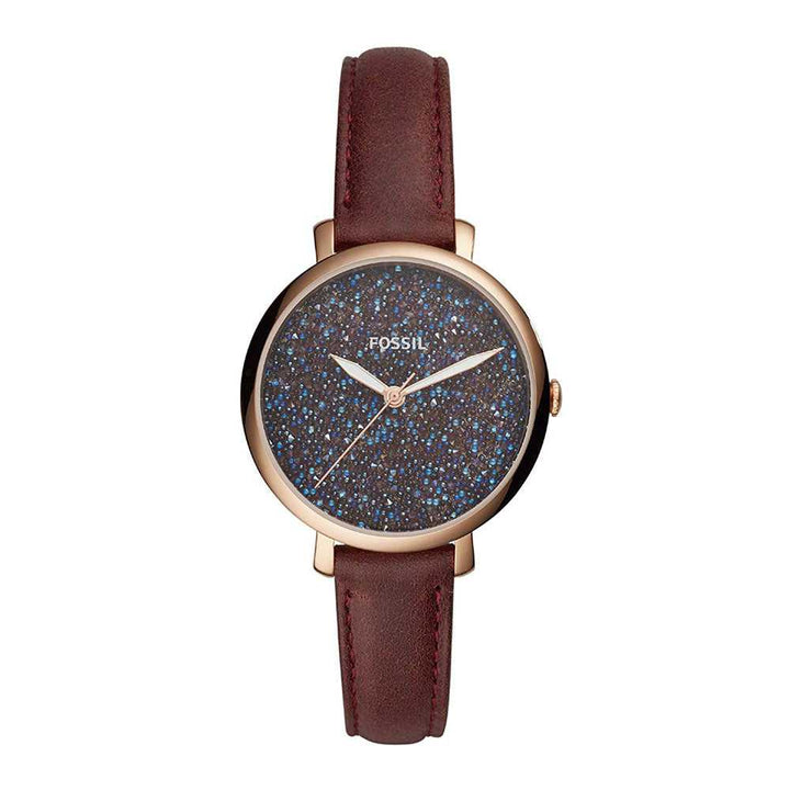 FOSSIL JACQUELINE ANALOG QUARTZ ROSE GOLD STAINLESS STEEL ES4326 BROWN LEATHER STRAP WOMEN'S WATCH - H2 Hub Watches