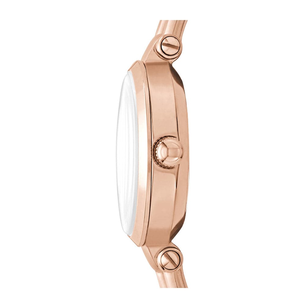 FOSSIL GEORGIA ANALOG QUARTZ ROSE GOLD STAINLESS STEEL ES4340 PINK LEATHER STRAP WOMEN'S WATCH - H2 Hub Watches