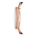 FOSSIL ANNETTE ANALOG QUARTZ ROSE GOLD STAINLESS STEEL ES4355 BLUE LEATHER STRAP WOMEN'S WATCH - H2 Hub Watches