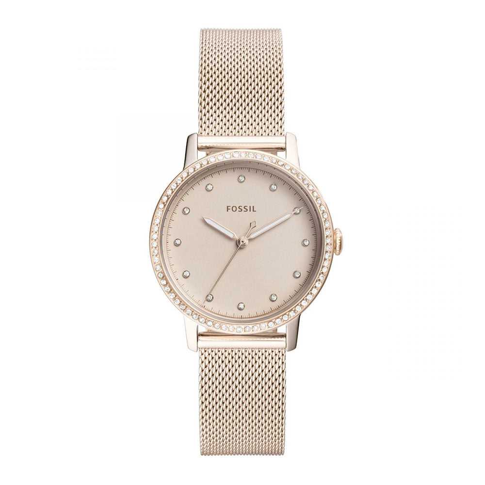 FOSSIL NEELY ANALOG QUARTZ ROSE GOLD STAINLESS STEEL ES4364 MESH STRAP WOMEN'S WATCH - H2 Hub Watches