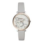 FOSSIL JACQUELINE ANALOG QUARTZ TWO TONE STAINLESS STEEL ES4377 GREY LEATHER STRAP WOMEN'S WATCH - H2 Hub Watches