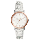 FOSSIL ES4383SETP NEELY THREE HANDS WHITE LEATHER GIFT SET WOMEN'S WATCH