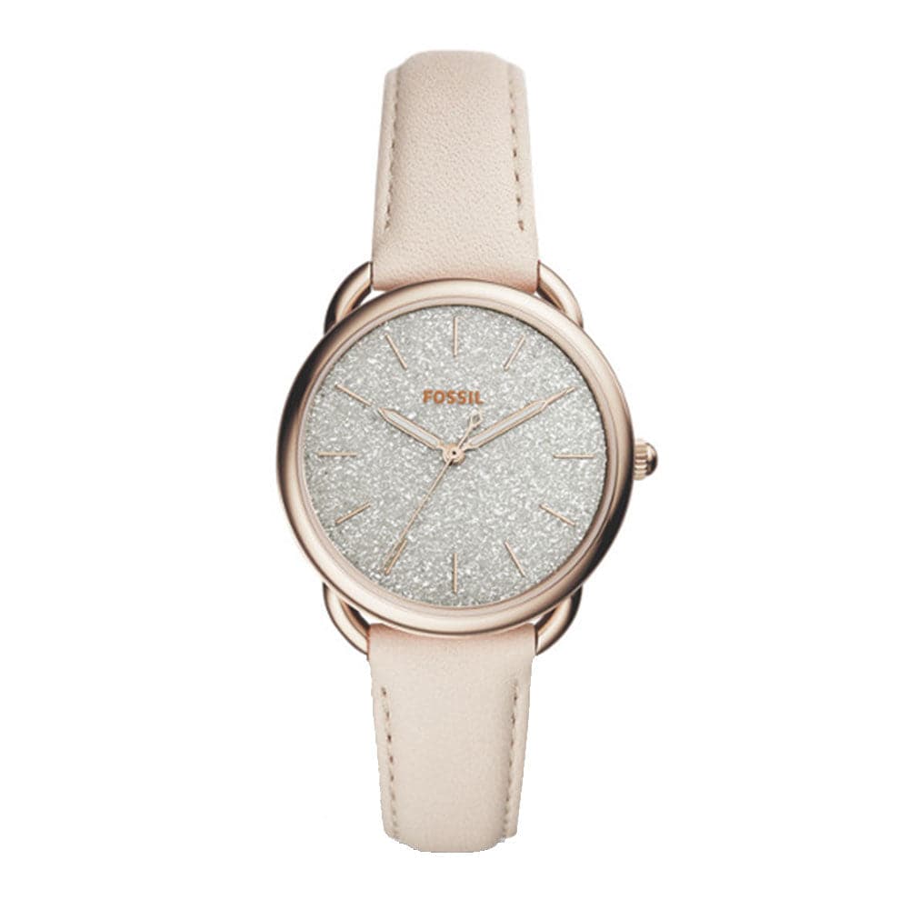 FOSSIL TAILOR ANALOG QUARTZ ROSE GOLD STAINLESS STEEL ES4421 WHITE LEATHER STRAP WOMEN'S WATCH - H2 Hub Watches