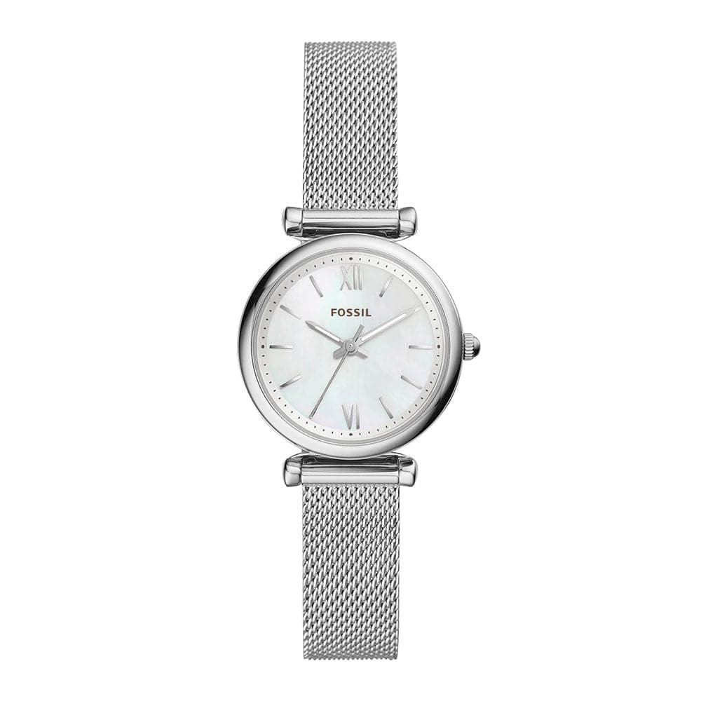 FOSSIL CARLIE MINI ANALOG QUARTZ SILVER STAINLESS STEEL ES4432 WOMEN'S WATCH - H2 Hub Watches