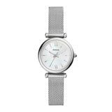 FOSSIL CARLIE MINI ANALOG QUARTZ SILVER STAINLESS STEEL ES4432 WOMEN'S WATCH - H2 Hub Watches