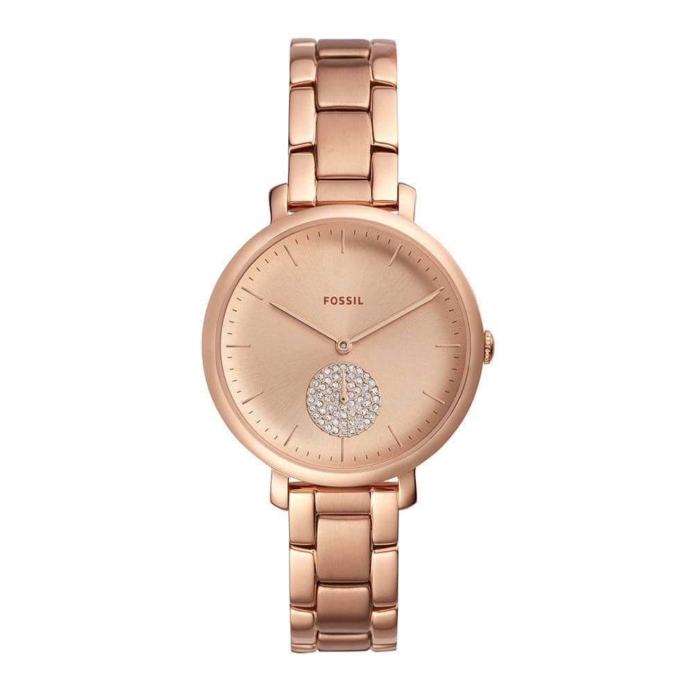 FOSSIL JACQUELINE ANALOG QUARTZ ROSE GOLD STAINLESS STEEL ES4438 WOMEN'S WATCH - H2 Hub Watches