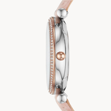FOSSIL CARLIE ES4484 BLUSH LEATHER WOMEN WATCH