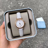 FOSSIL ES4529 CARLIE MINI THREE-HAND MINERAL GRAY LEATHER WATCH