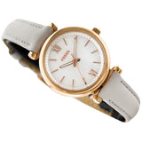 FOSSIL ES4529 CARLIE MINI THREE-HAND MINERAL GRAY LEATHER WATCH