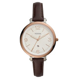 FOSSIL ES4922 BROWN LEATHER WOMEN'S WATCH