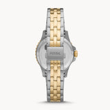 FOSSIL ES4997 CRYSTAL BLACK DIAL TWO-TONE STAINLESS STEEL BRACELET WOMEN'S WATCH