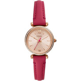 FOSSIL CARLIE MINI ES5006 PINK LEATHER WOMEN'S WATCH