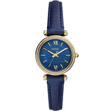 FOSSIL CARLIE MINI ES5017 BLUE LEATHER WOMEN'S WATCH