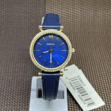 FOSSIL CARLIE MINI ES5017 BLUE LEATHER WOMEN'S WATCH