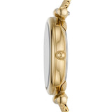 FOSSIL ES5020 CARLIE MINI GOLD BLUE DIAL STAINLESS STEEL MESH BAND WOMEN'S WATCH