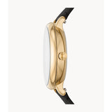 FOSSIL ES5093 BLACK LEATHER STRAP WOMENS WATCH