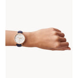 FOSSIL JACQUELINE ES5096 BLUE LEATHER STRAP WOMEN'S WATCH