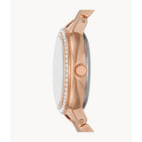 Fossil White Dial And Rose Gold Stainless Steel Women Watch ES5111