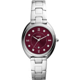 FOSSIL GABBY ES5126 RED DIAL STAINLESS STEEL WOMEN'S WATCH