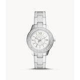 Fossil Tree Hands White Dial And Silver Stainless Steel Strap Women Watch ES5130