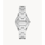 Fossil Tree Hands White Dial And Silver Stainless Steel Strap Women Watch ES5130