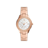 Fossil White Dial And Rose Gold Stainless Steel Women Watch ES5131