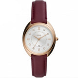 FOSSIL ES5148 BURGUNDY LEATHER STRAP LADIES WATCH