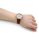 FOSSIL ES5148 BURGUNDY LEATHER STRAP LADIES WATCH