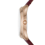 FOSSIL ES5148 BURGUNDY LEATHER STRAP LADIES WATCH