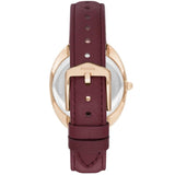 FOSSIL ES5148 BURGUNDY LEATHER STRAP LADIES WATCH