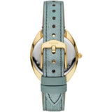 FOSSIL GABBY ES5163 GREEN LEATHER WOMEN WATCH