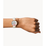 FOSSIL ES5187 WHTE LEATHER CASUAL WOMENS WATCH