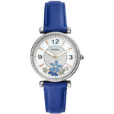 FOSSIL ES5188 CARLIE TWO-HAND BLUE ECO LEATHER WOMEN'S WATCH