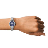 FOSSIL ES5190 CARLIE THREE-HAND BLUE STAINLESS STEEL WOMEN'S WATCH