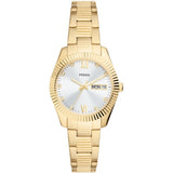 Fossil Scarlette Silver Dial Gold Stainless Steel Strap Women Watch ES5199