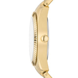 Fossil Scarlette Silver Dial Gold Stainless Steel Strap Women Watch ES5199