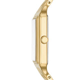 Fossil White Dial And Gold Stainless Steel Strap Women Watch ES5220