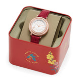 Fossil White Dial Red Leather Strap Women Watch ES5248