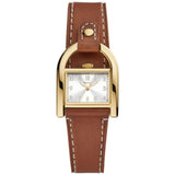 Fossil Harwel Silver Dial Brown Leather Strap Women Watch ES5264