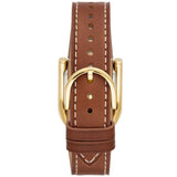 Fossil Harwel Silver Dial Brown Leather Strap Women Watch ES5264
