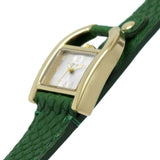 Fossil Harwell Silver Dial Green Leather Strap Women Watch ES5267