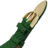 Fossil Harwell Silver Dial Green Leather Strap Women Watch ES5267
