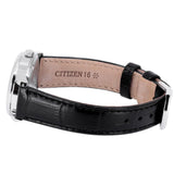 CITIZEN EW3260-17A ECO-DRIVE WHITE DIAL BLACK LEATHER STRAP WOMEN'S WATCH