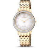 CITIZEN ECO-DRIVE EX1483-84A GOLD STAINLESS STEEL WOMEN'S WATCH